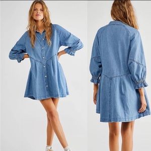 We the Free Hannah Denim Mini Dress - XS